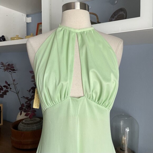 Vtg 70’s Cinandre Leisure Lingerie Maxi Dress Nightgown Loungewear Halter S - Picture 2 of 8